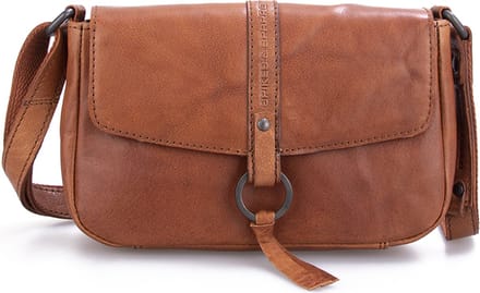 Leren Crossbodytas met klep - Coyote - Brandy Cognac