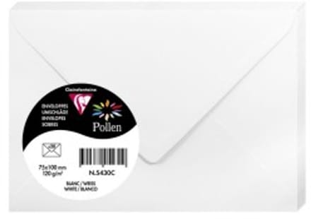 Pollen by Clairefontaine envelop Mini, 75 x 100 mm, wit, 120 g/m²