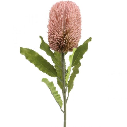 Kunstbloem Banksia roze herfstdecoratie herdenkingsbloemwerk 64cm