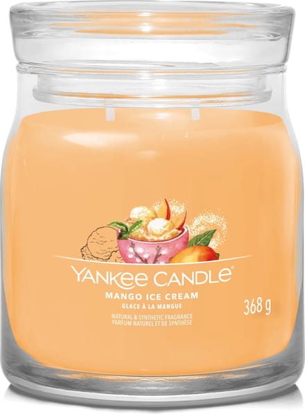Yankee Candle - Mango Ice Cream Medium Geurkaars - 50 branduren - 2 lonten