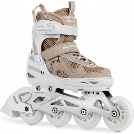 BLACKWHEELS Flex PRO - Skeelers - Inline Skates - Inlineskates Verstelbaar - Maat: 34-37 (M) - Beige / Wit