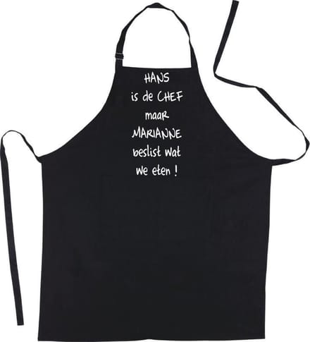 Mijncadeautje Luxe Exclusieve Schort Ik ben de chef met 2 voornamen
