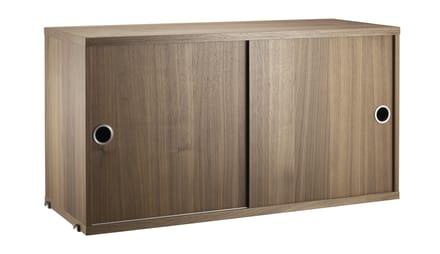 String Furniture - Kast met schuifdeuren - Diepte 30 cm - Notenhout - bruin
