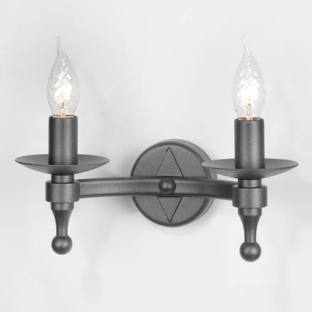 Elstead Lighting LED Wandlamp Warwick | 2X E14 Max 60W | Graphite Black