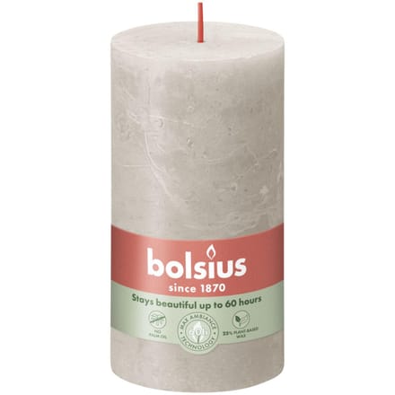 Bolsius Stompkaars Sandy Grey Ø68 mm - Hoogte 13 cm - Zandgrijs - 60 branduren
