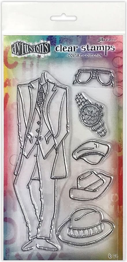 Dylusions couture Clear stamps - A day at the races