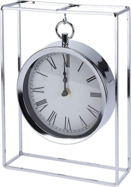 DoaBuy klok hangmodel metaal 18x7 x16 cm zilverkleurig zilver