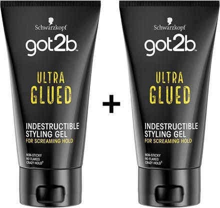 2 Stuks Schwarzkopf Got2B Gel Glued Extra 150ml/ook voor pruiken