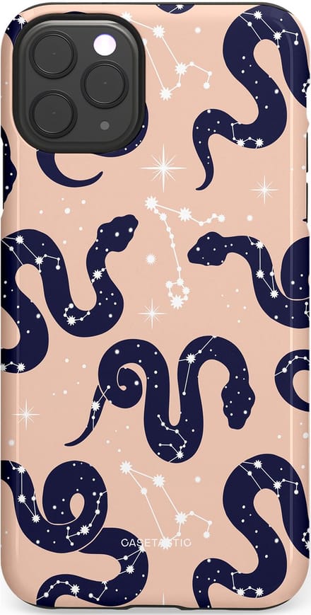 Casetastic hoesje geschikt voor Apple iPhone 11 Pro Max - Dubbellaagse bescherming - Astro slang - Fashion Case - Zand Perzik Donkerblauw Grijs