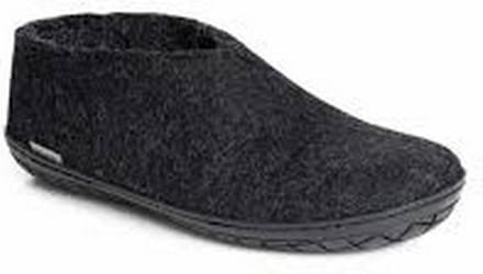 Glerups Warme Vilten Pantoffel Schoen Zwarte Rubber Zool