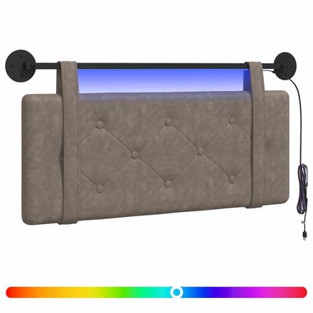 vidaXL - Hangend - hoofdbord - Grijs - Antiek - PU