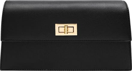 Zwarte Schoudertas Pretty Basic - Kunstleer - Handtassen - Gouden draaislot - Dames Tassen - Zwart