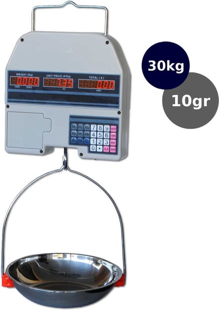 Hangweegschaal met Prijsfunctie 30kg x 10gr