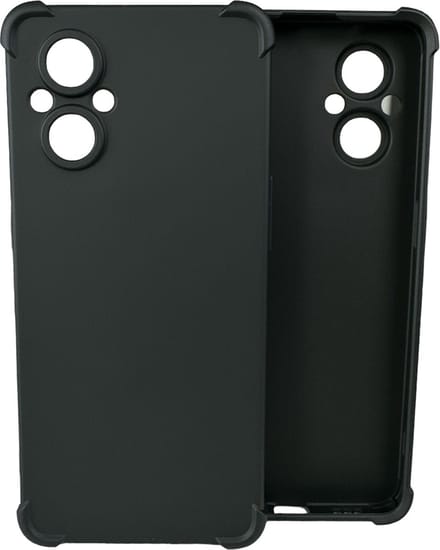 Shockproof Soft TPU hoesje Silicone Case Geschikt voor: Oppo A96 5G - Zwart
