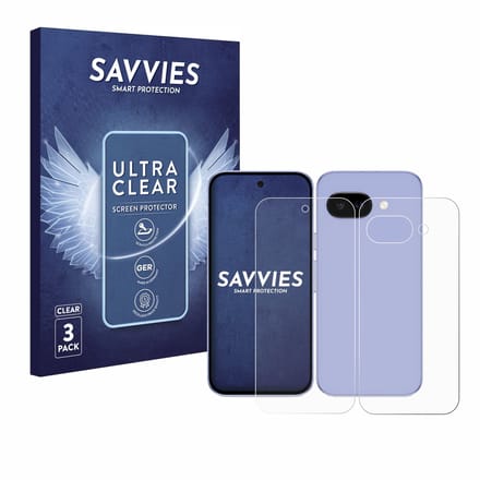 Savvies - Screenprotector voor Google Pixel 9a (Voor+Achter) - Folie Beschermfolie transparant 6 Stuks