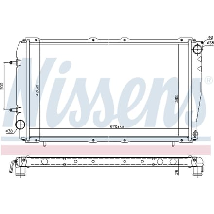 Radiator, motorkoeling NISSENS 641111