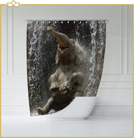 ATTREZZO® Douchegordijn Olifant - 150x180 cm
