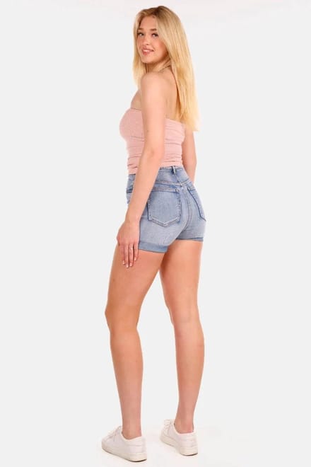 Getdrezzed Top - Maat: M - Strapless bandeautop aansluitend oud roze