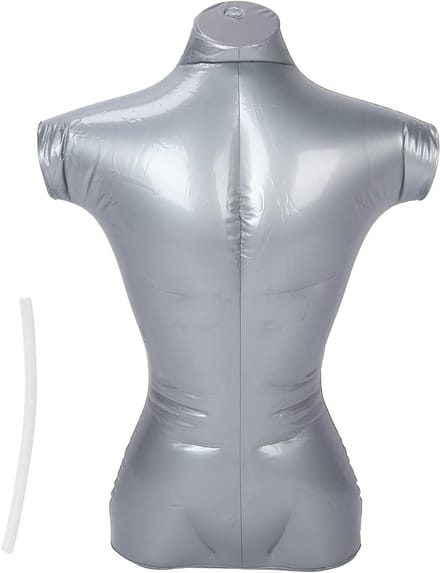 Opblaasbaar Mannequin - Kleding Display - Kleding Presentatie - Ruimtebesparend Ontwerp - 370 Gram - Zilver