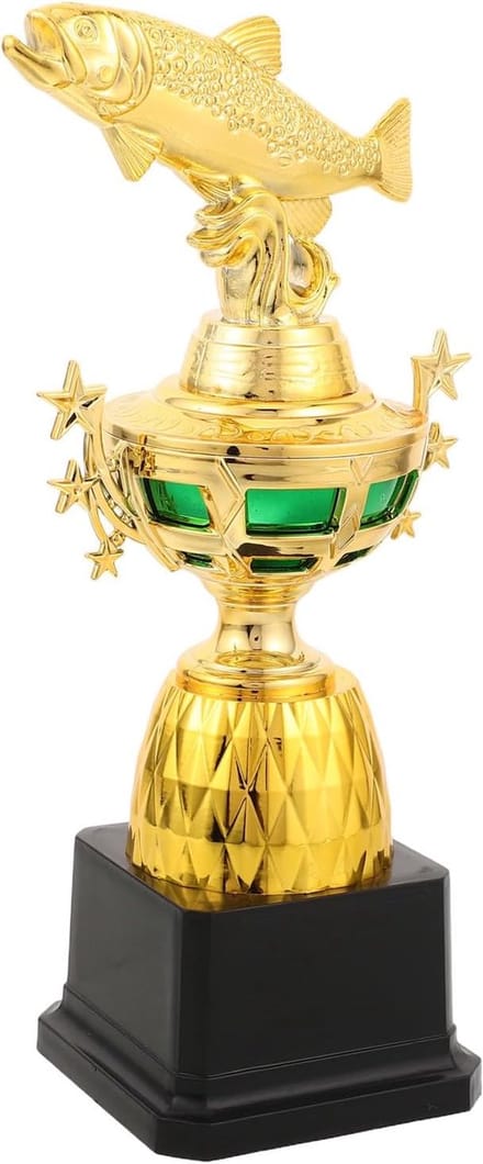 Vistrofie - Visbeker Prijs - Viswedstrijden - Met Visvoetstuk - 215 cm - Zwart
