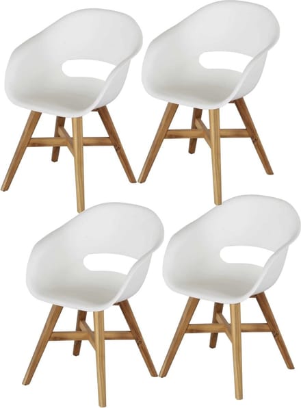 set van 4 Karlstad dining kuipstoel kunststof wit