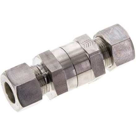 15L (M22x1.5) RVS Terugslagklep Knelfitting 1-250 bar ISO 8434-1