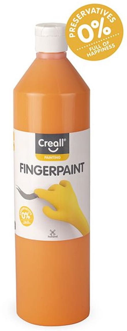 Creall vingerverf oranje conserveringsvrij 750ml kinderverf.