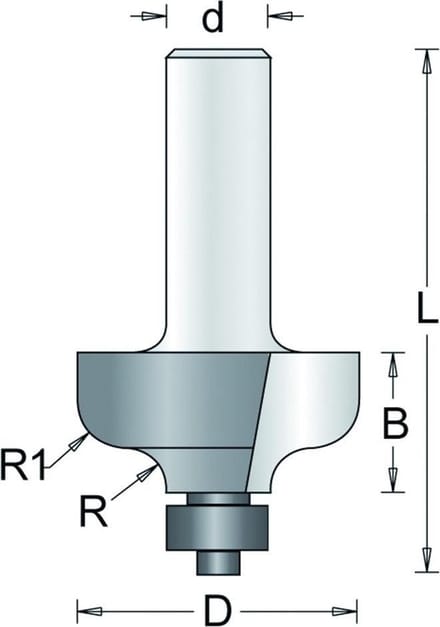 RvS Tools Profielfrees 97-8 28,6mm Hm+Lager As 8mm