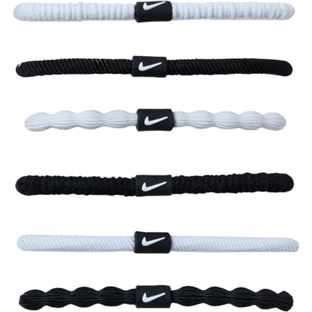 Nike Logo Haarg elastic (Verpakking van 6) (Wit/Zwart)
