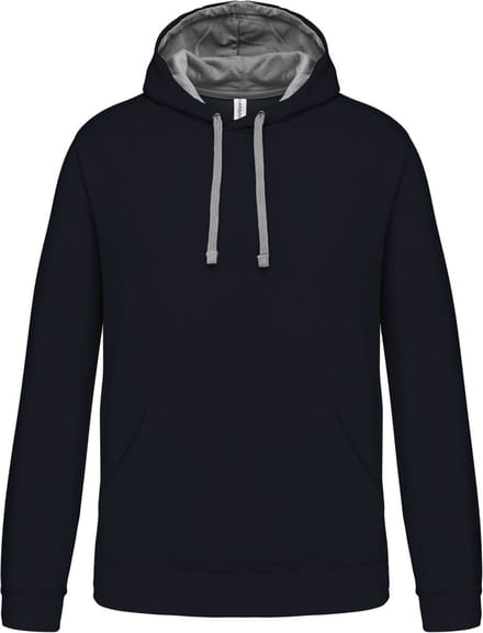 Kariban Hooded sweater met contrasterde capuchon K446 - Navy / Fine Grey - M