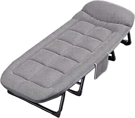 Klapbed - Logeerbed - Comfortabel Slapen - Verstelbare Rugleuning - 200x65cm - Grijs
