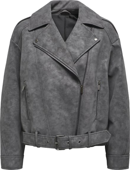 ONLY - ONLAVA FAUX LEATHER OVZ. BIKER CS OTW - Dames - Gewatteerde jassen