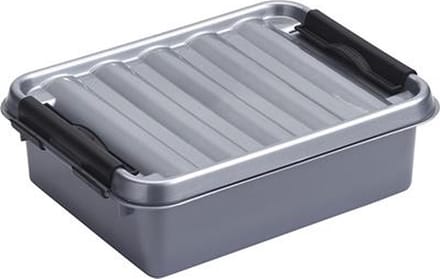 Sunware - Q-line opbergbox 1L metaal zwart - 20 x 15 x 6 cm
