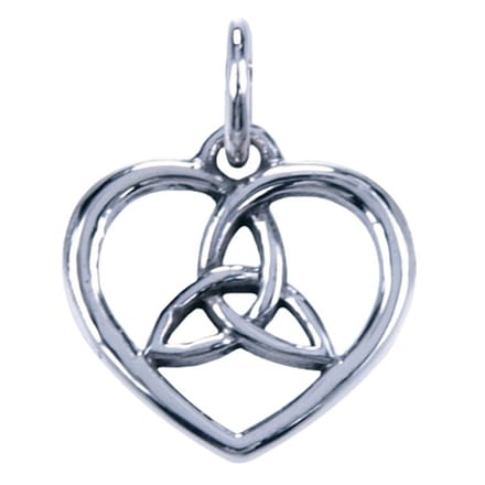 Zilveren Keltische hart ketting hanger - met triqueta