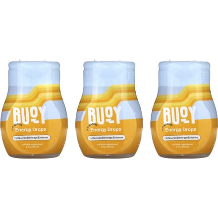 Buoy Hydration, Hydraterende Energie Druppels, Drankverbeteraar, Ongezoet, 3 Stuks, 2 fl oz (60 ml) Elk white