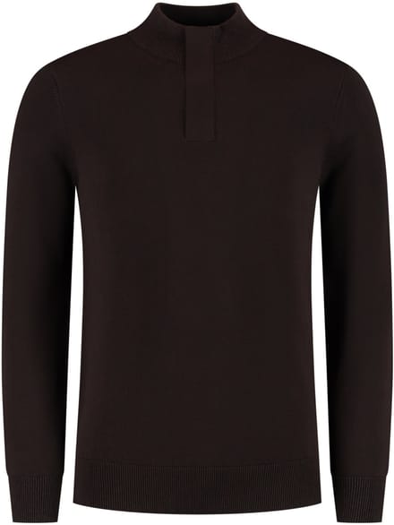 Pure Path Trui Regular Fit Half Zip Knitwear 25030815 96 Dark Brown Mannen Maat - M