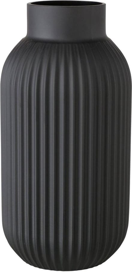 Boltze - Vaas - Glas - Mat Zwart - Nordika - 30cm