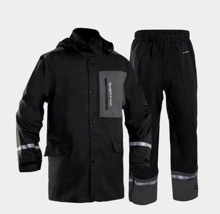 Grundens Sunnan Regenpak zwart: jas & broek Waterproof (extra large)