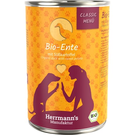 Herrmann's Menu Classic 6 x 400 g - Bio-Eend met Bio-Zoete Aardapelen