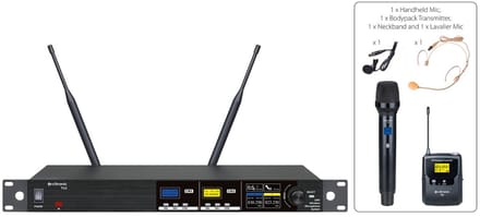 Citronic TU2-C Draadloos microfoonsysteem met 1 hand en 1 headset microfoon