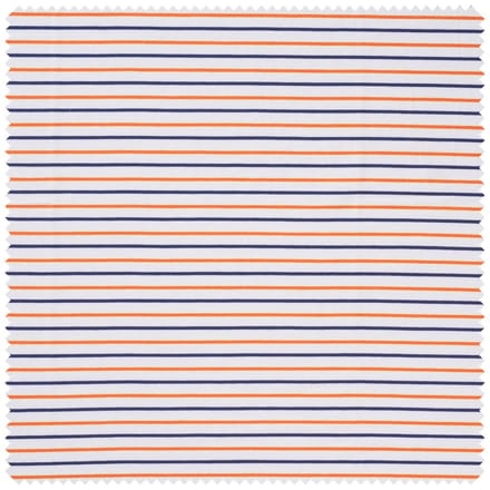 Jersey stof "Strepen tweekleurig" - Blauw-Oranje