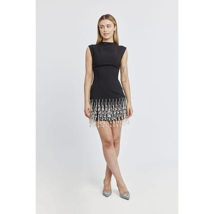 Odd Muse Sleeveless Pearl Drop Dress Black Größe: S | Minikleider Outlet | Damen | Weiß