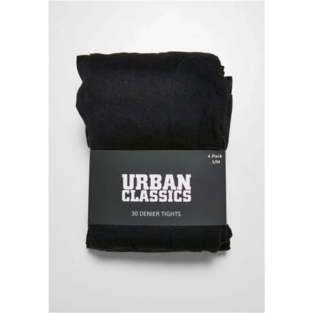 Urban Classics - 30 Denier 4Pack Panty - S/M - Zwart