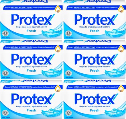 Protex Zeep Fresh - Antibacterieel Zeepblok - Voor Gezicht en Lichaam - 6 x 90g