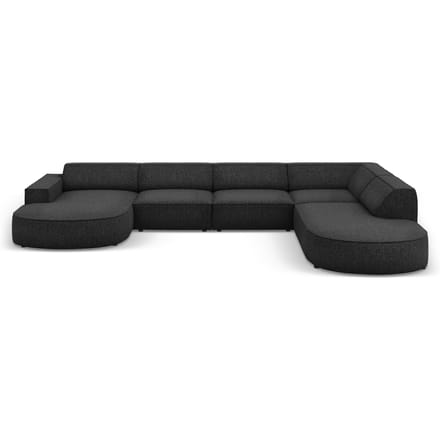7-zitshoekbank Jodie rechts chenille afgerond | Micadoni Home