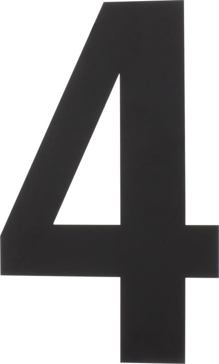 Intersteel Huisnummer 4 XL hoogte 30 cm rvs/mat zwart