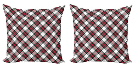ABAKUHAUS Schottenkaro Kussenhoezen Set – 2x50x50 cm – Dubbelzijdig bedrukt – Met ritssluiting – Multicolor