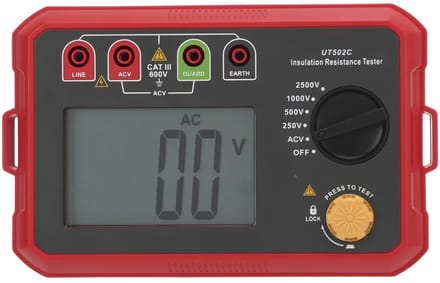 Isolatiemeter - Tester Apparatuur - Elektrisch Testen - Automatisch Alarm - Hoge Spanning - Grijs