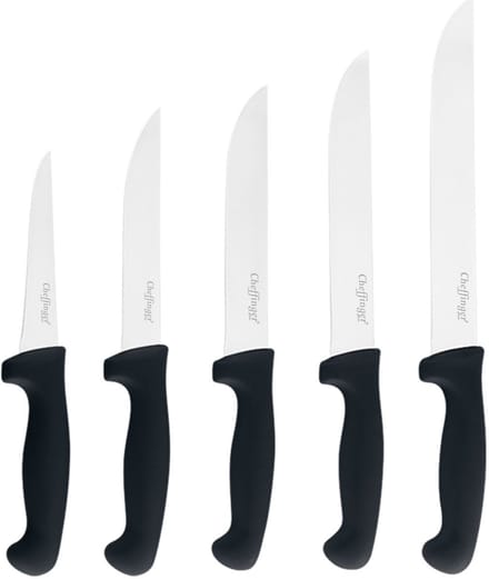 Cheffinger Messerset – 5-Delig | BBQ & Grill Vleesmessen | Roestvrij & Scherp