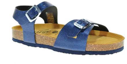 Blauw Glitter Lederen Meisjes Sandaal Plakton Gesp maat 37